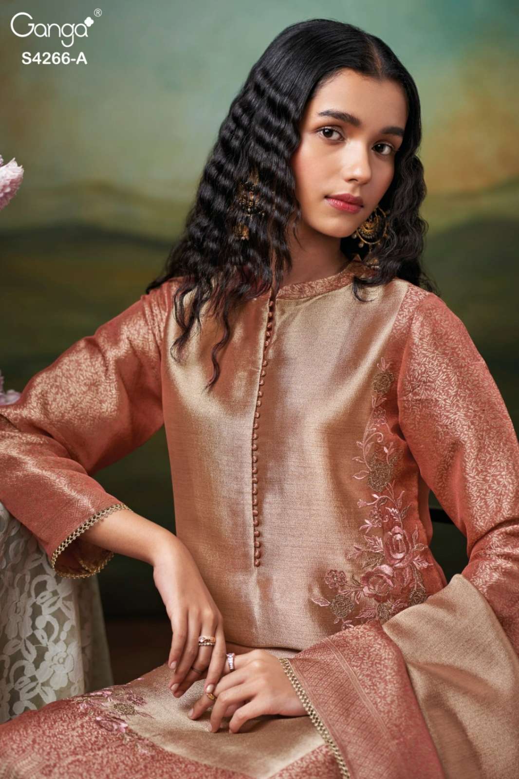 GANGA HANIYA S4266 PURE BEMBERG SILK WITH EMBROIDERY WORK 