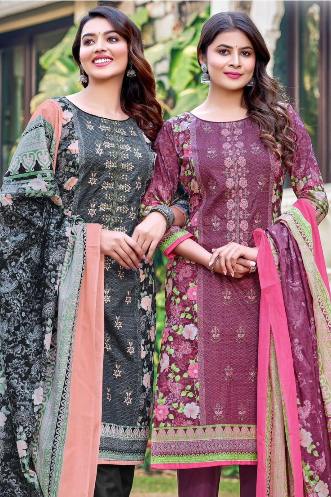 Gull Aahmed BIN SAEED 6 Cambric Cotton Embroidered Pakistani Suit