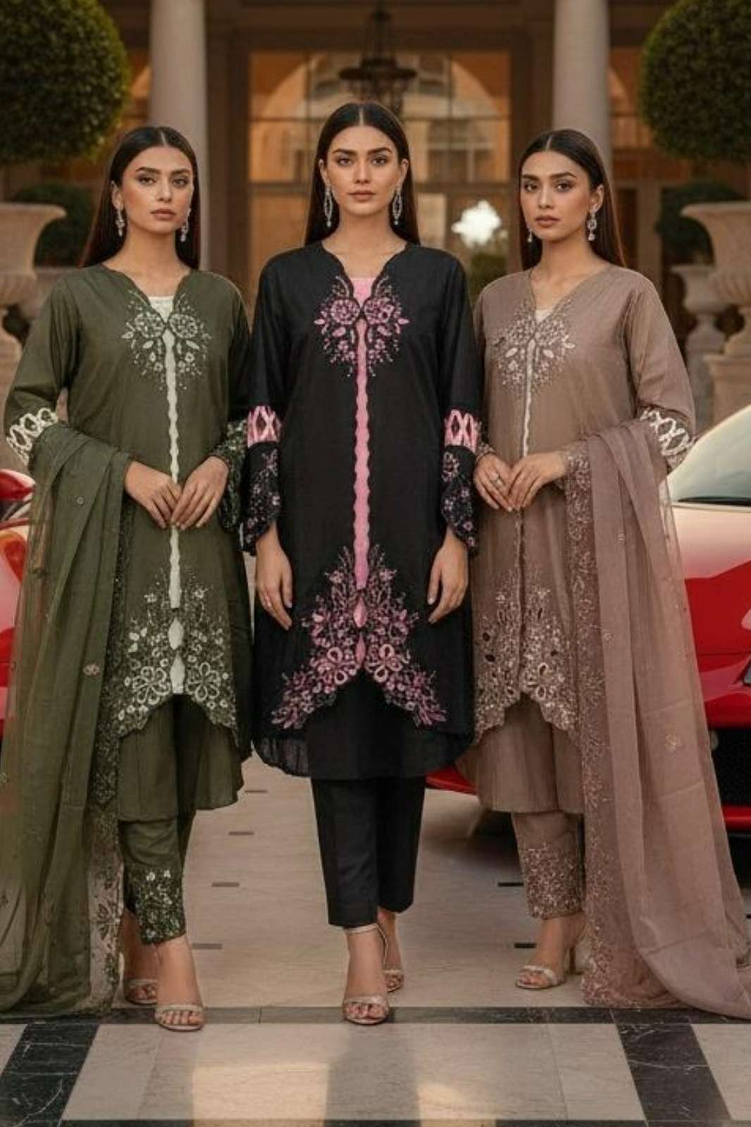 Hoor Tex HF 228 A To C Cristal Viscous Pakistani Style Suit