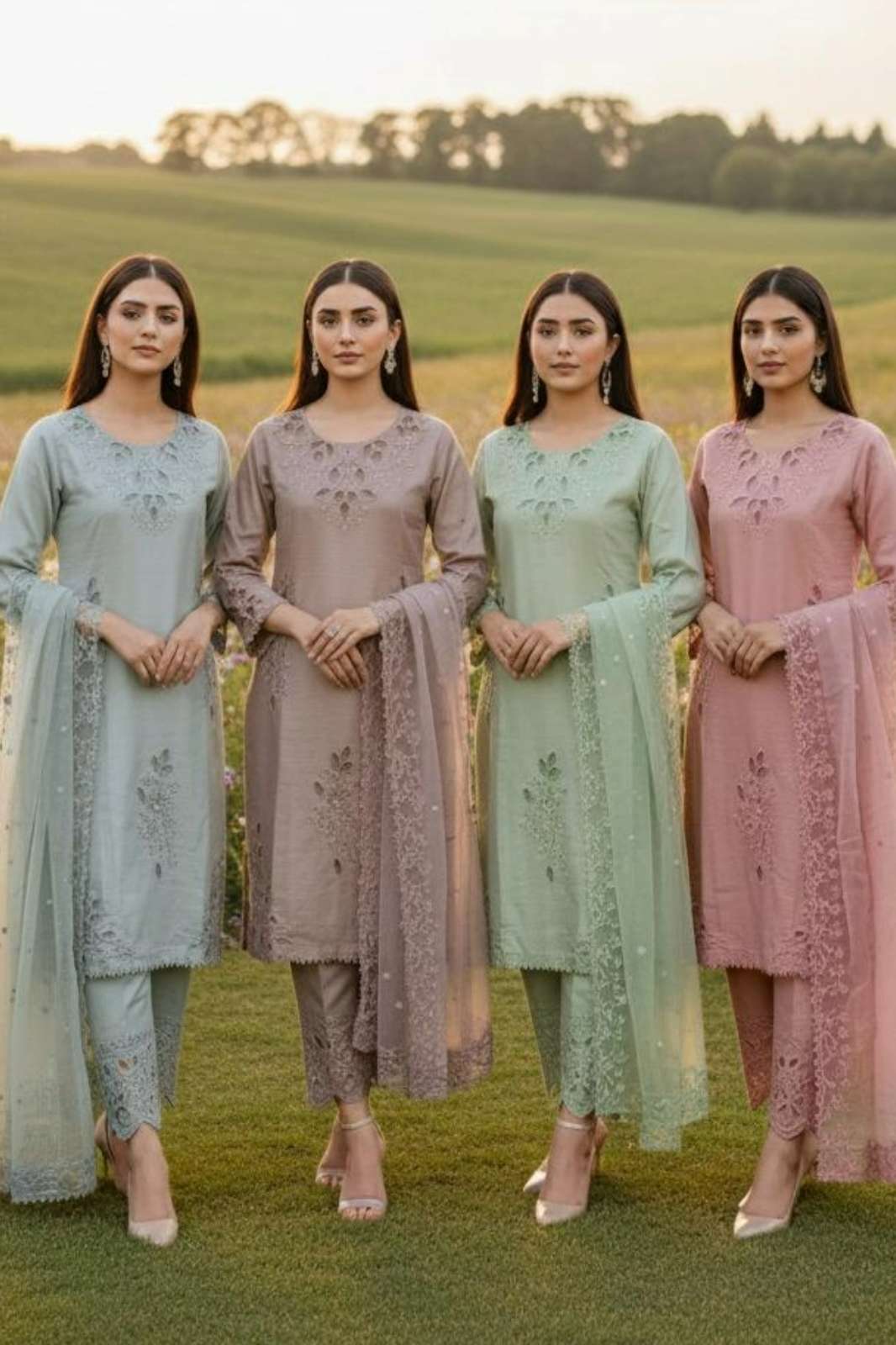 Hoor Tex HF 301 A To D Cristal Viscous Pakistani Style Suit