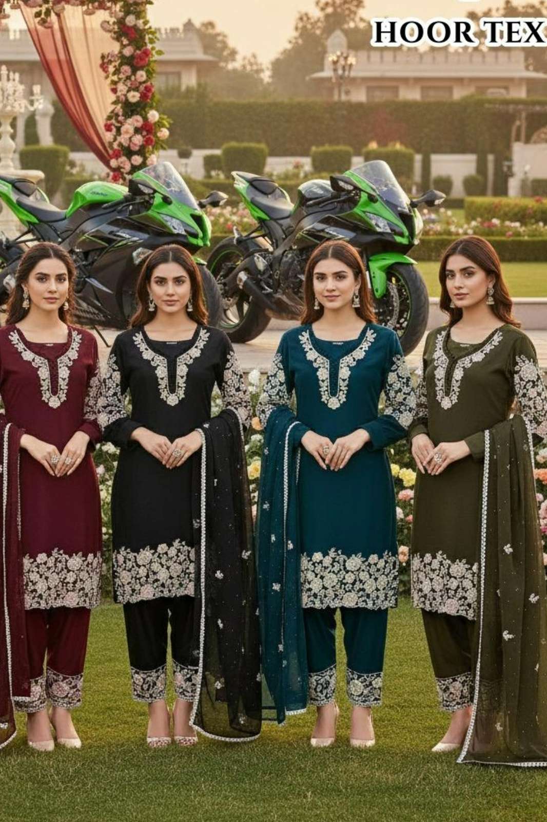 Hoor Tex HF 375 A To D Heavy Georgette Pakistani Style Suit