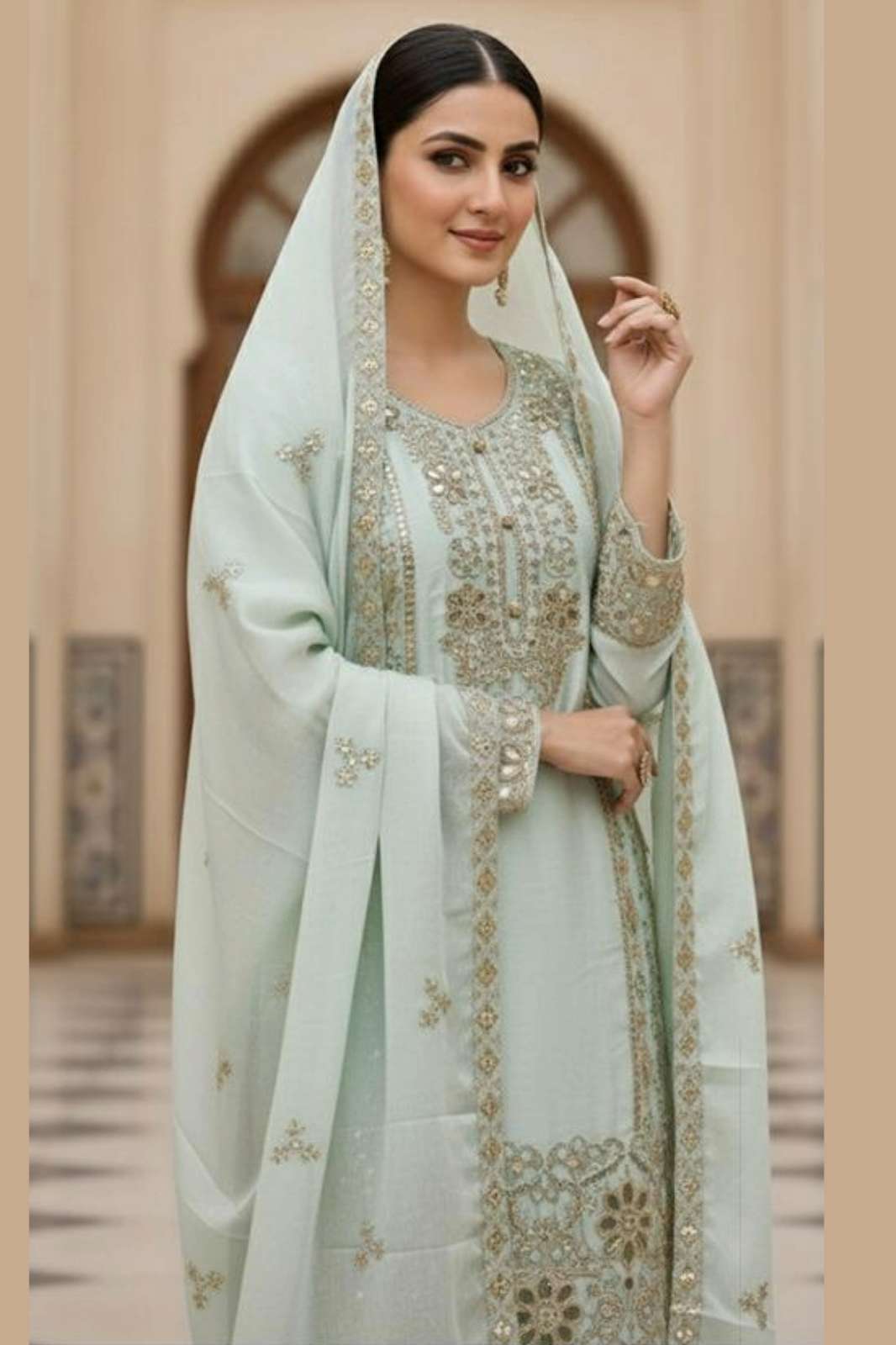 Hoor Tex HF 470 A To D Heavy Chinon Pakistani Style Sharara Suit