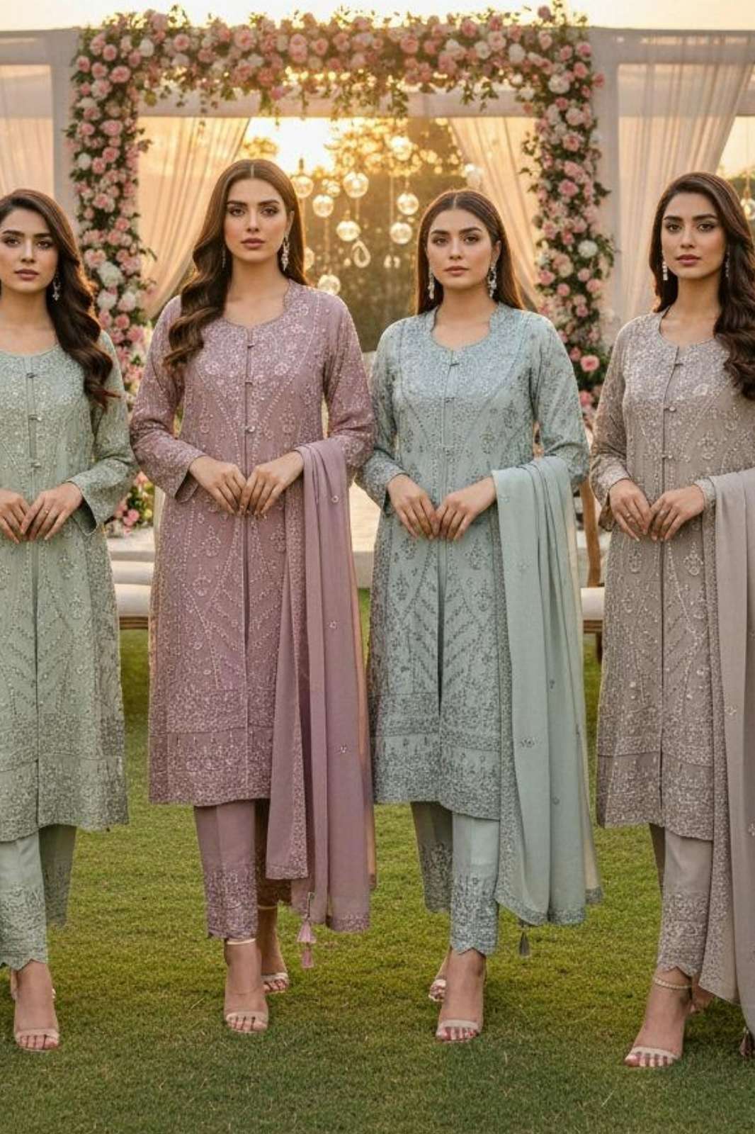 Hoor Tex HF 471 A To D Heavy Georgette Pakistani Style Suit