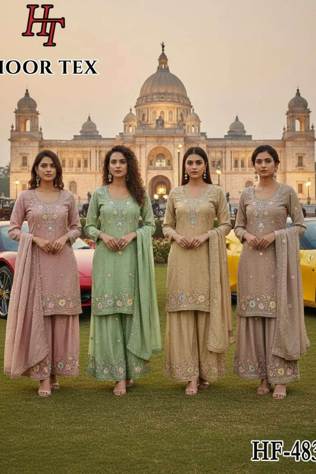 Hoor Tex HF 483 A To D Heavy Star Chiffon Pakistani Salwar Suit