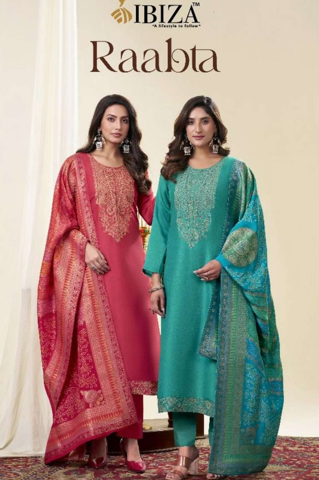 Ibiza RAABTA Pure Rasiyan Silk Embroidery Work Suit