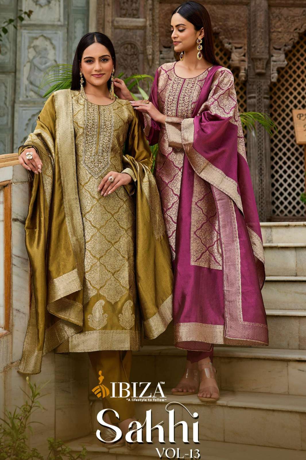 Ibiza SAKHI VOL 13 Pure Banglory Silk Jacquard Suit with Embroidery Work