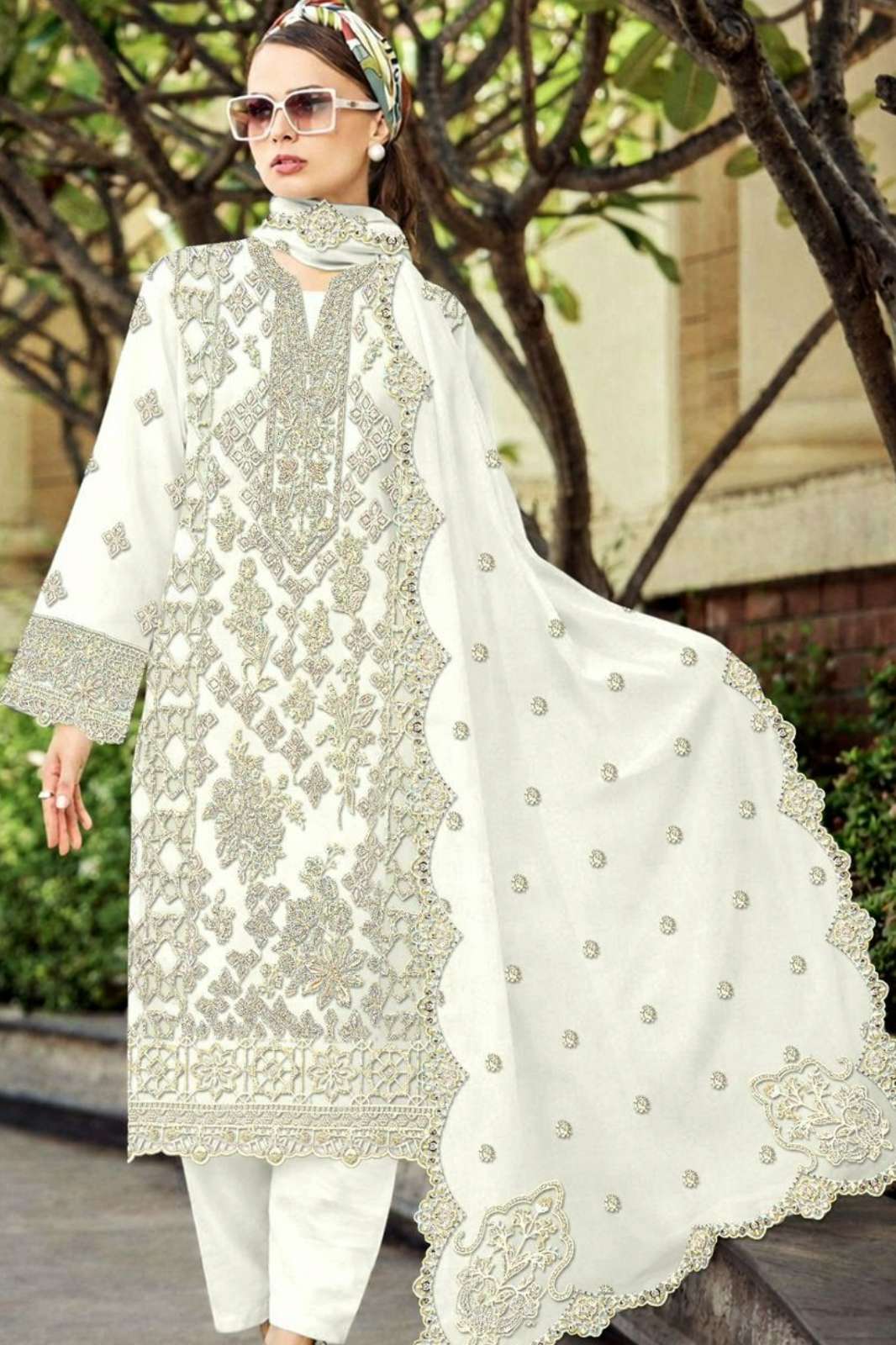 IZNIK FAB A 338 Organza Embroidery Work Pakistani Suit