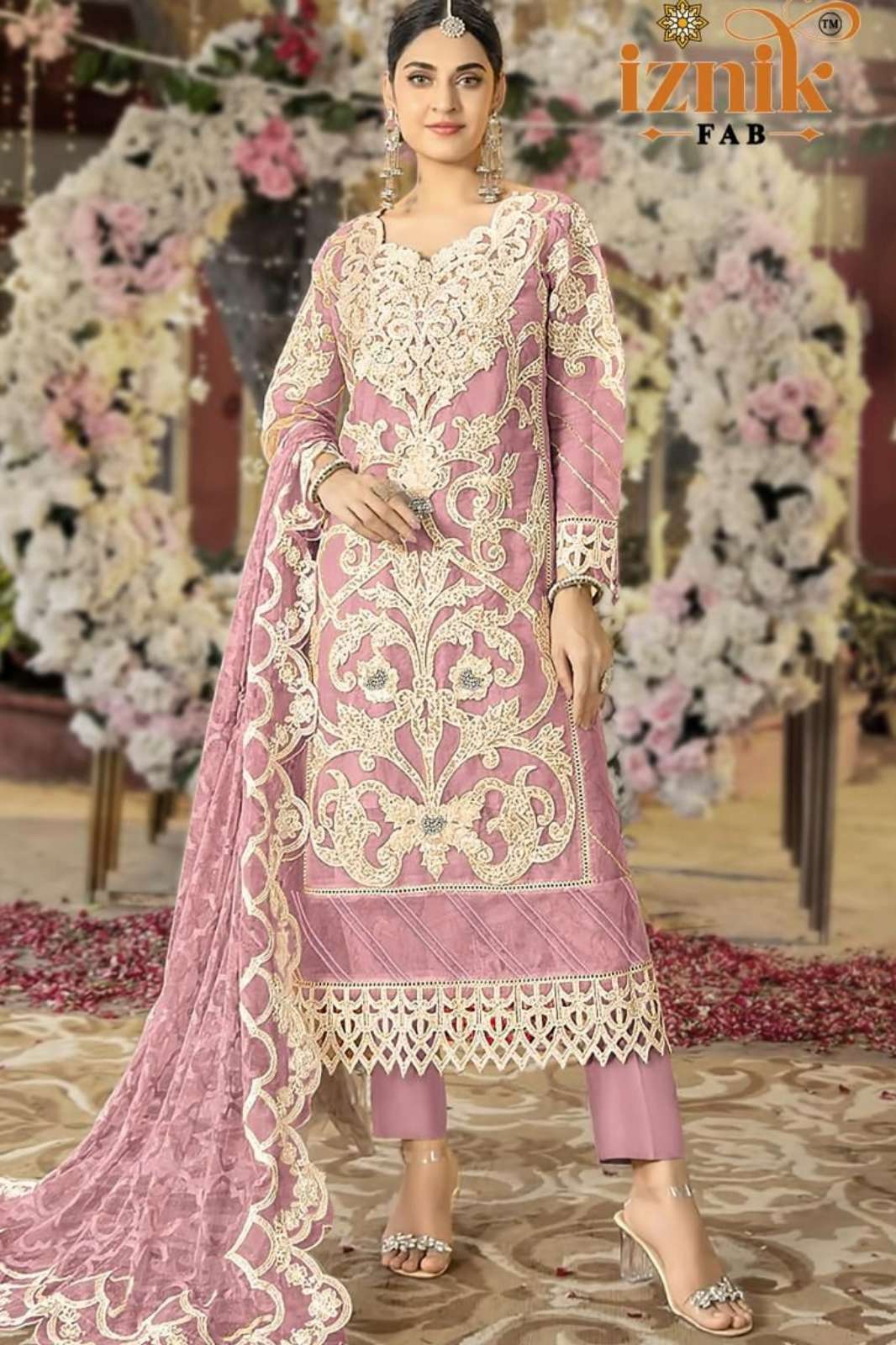 IZNIK FAB A 416 Organza Embroidery & Cutwork Pakistani Suit