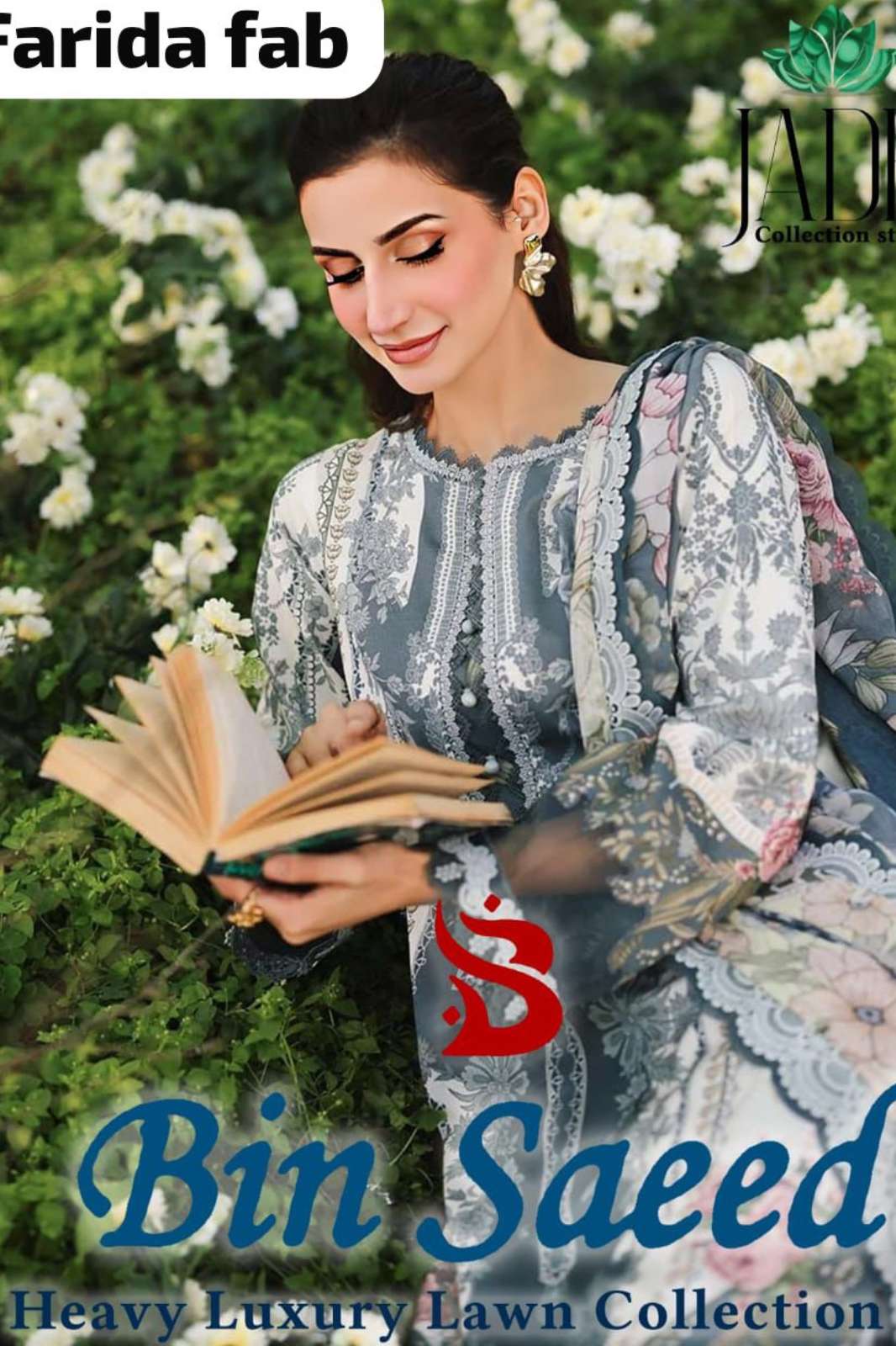 Jade BIN SAEED VOL 16 Beautiful Digital Printed Pure Cotton Pakistani Suit