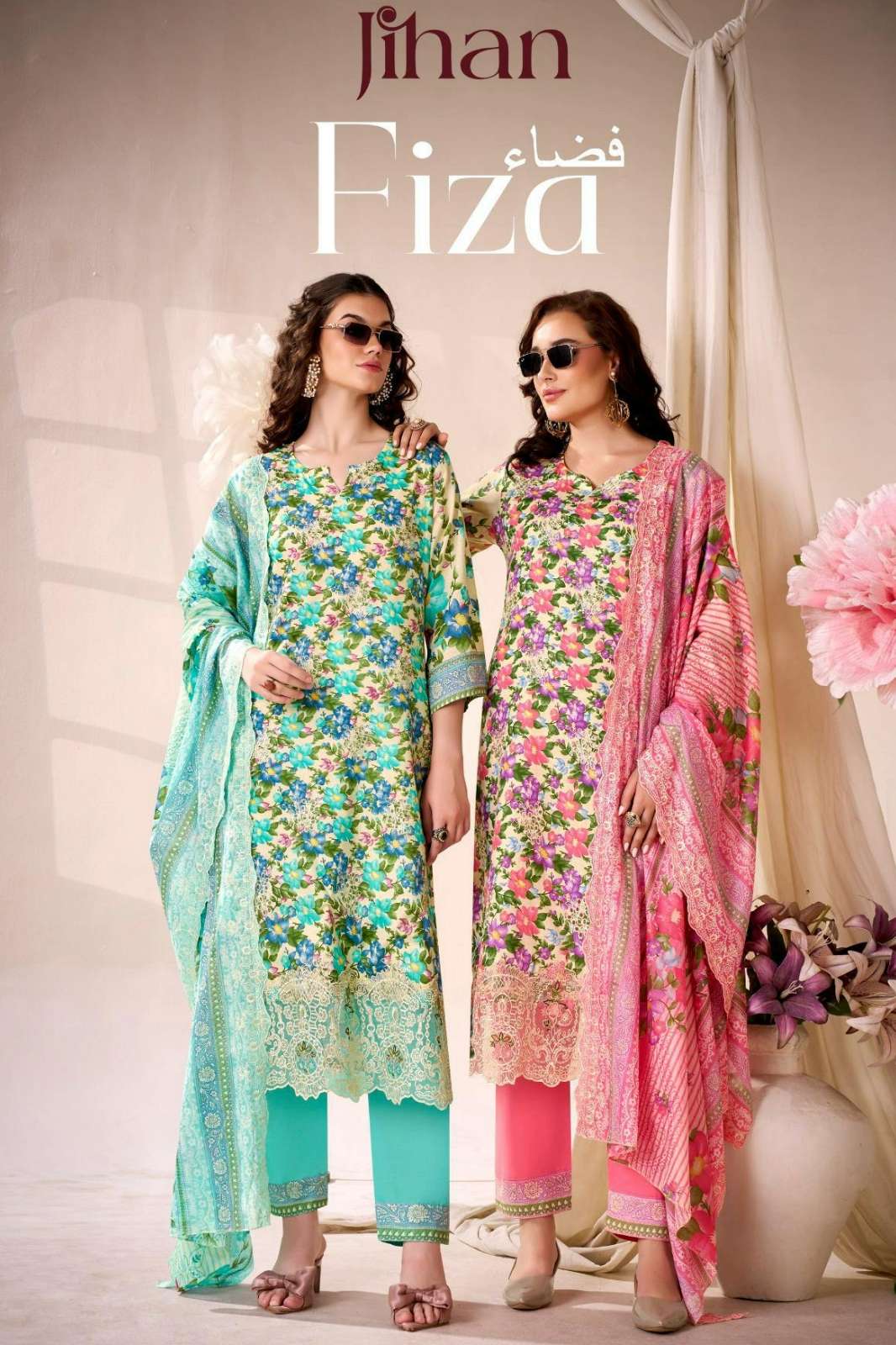 Jihan FIZA Pure Cotton Embroidery Work Pakistani Suit 