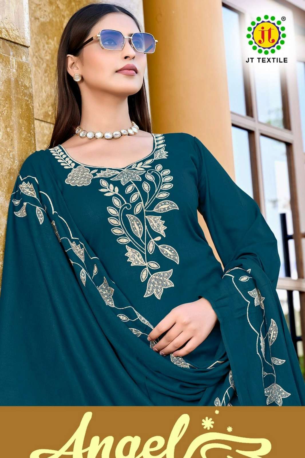 JT Textile ANGEL 5️ Rayon Fabric Sequence & Embroidered Pakistani Suit