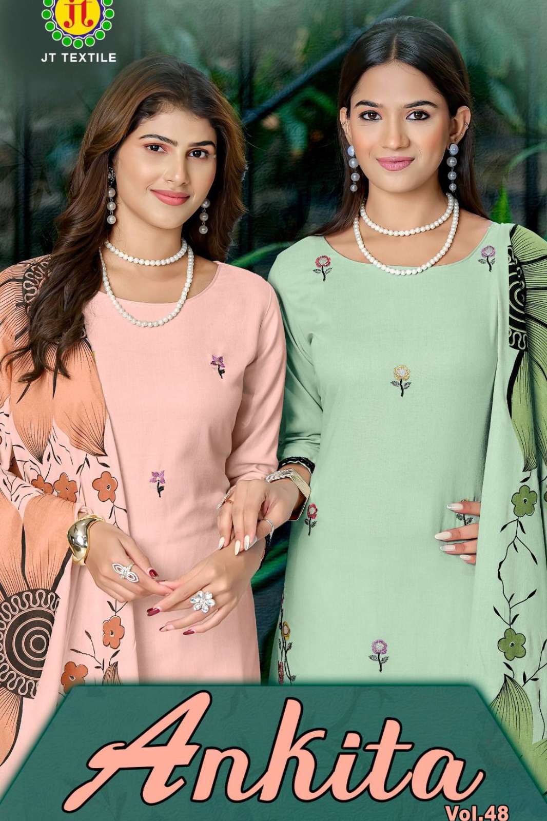 JT Textile ANKITA 48 Rayon Fabric Embroidery Pakistani Suit