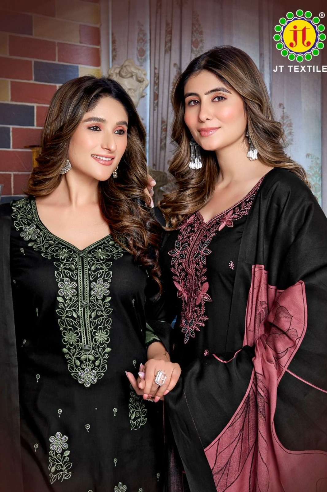 JT TEXTILE BLACK STONE PREMIUM  EMBROIDRED PAKISTANI SUIT 