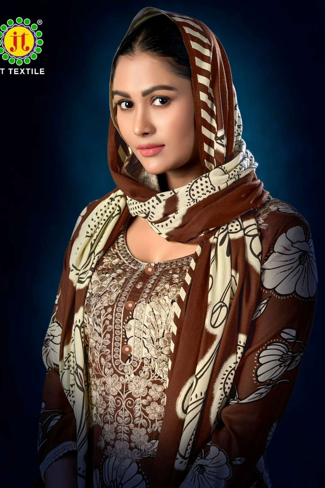 JT Textile BULBUL 14 Rayon Fabric Embroidery & Foil Printed Suit