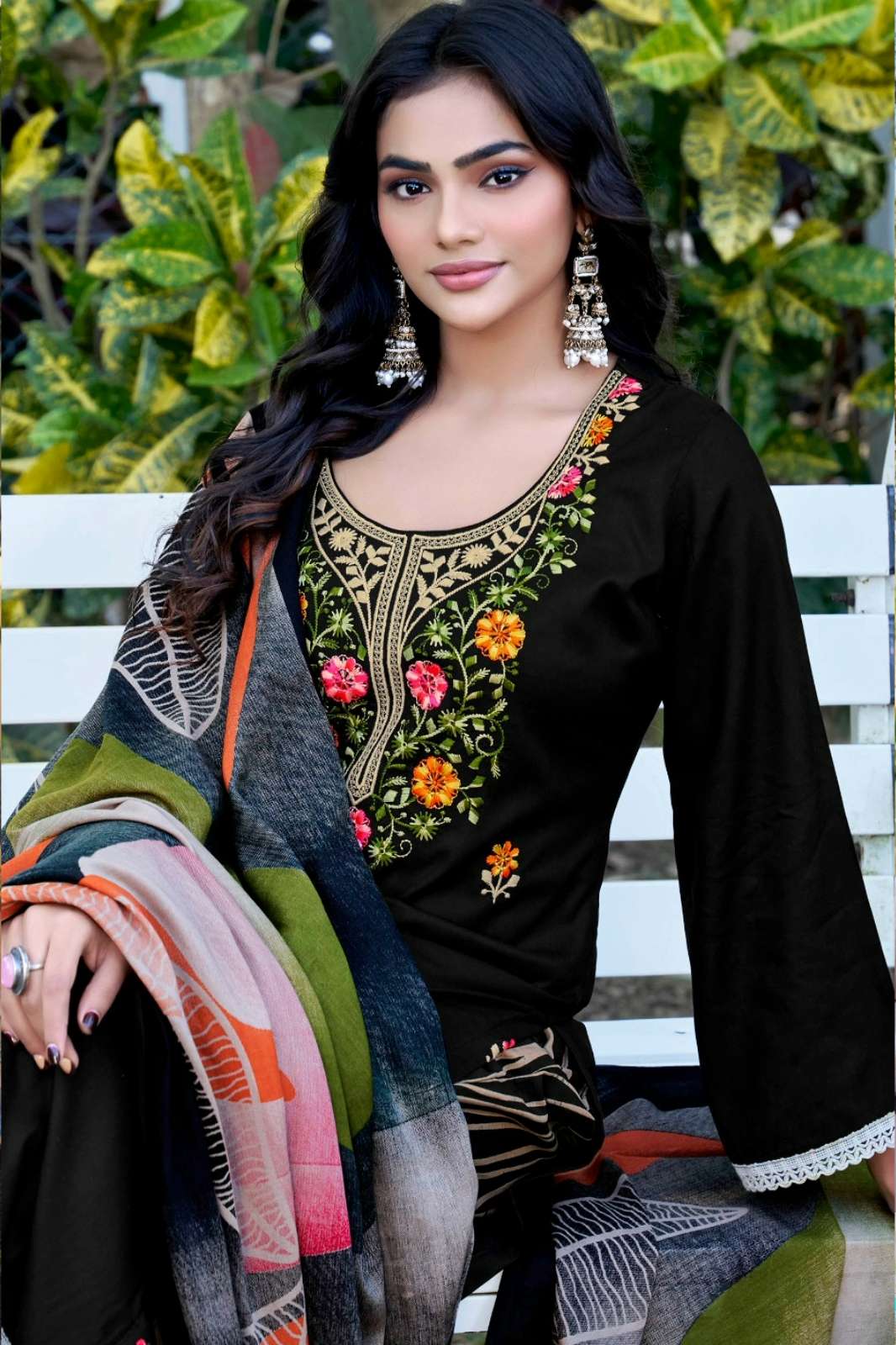 JT Textile EVERSIGN 7️ Rayon Fabric Embroidery Pakistani Suit