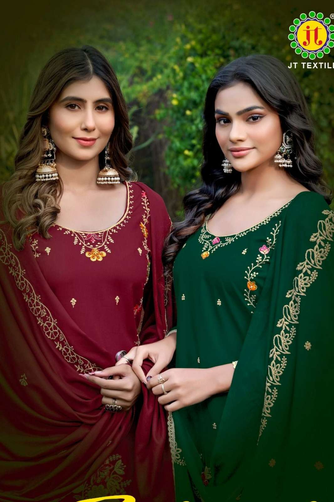 JT Textile JILMIL VOL 1 Rayon Fabric Embroidered Suit