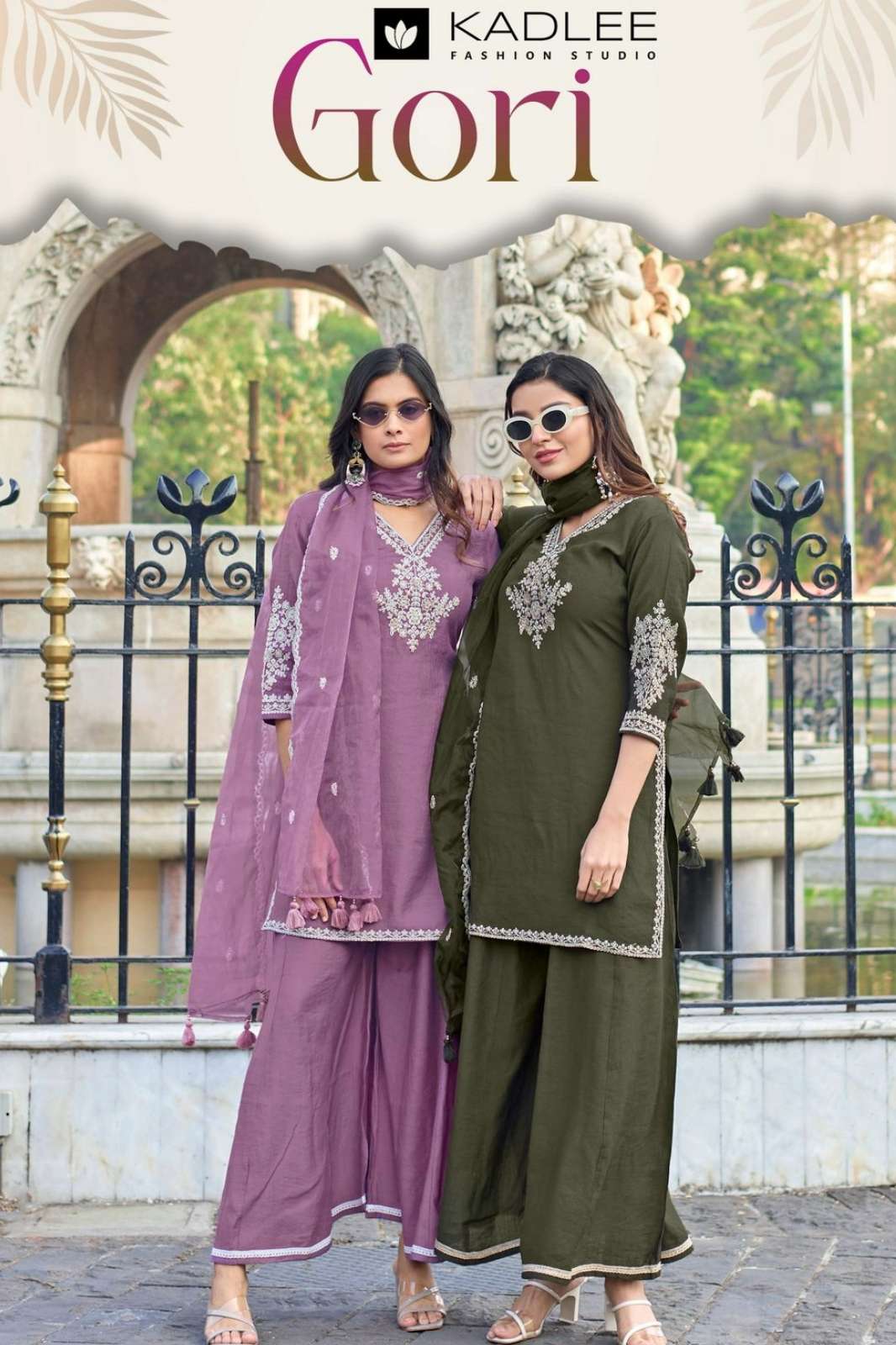 Kadlee GORI Ready to Wear Viscose Crep Thread & Handwork Suit