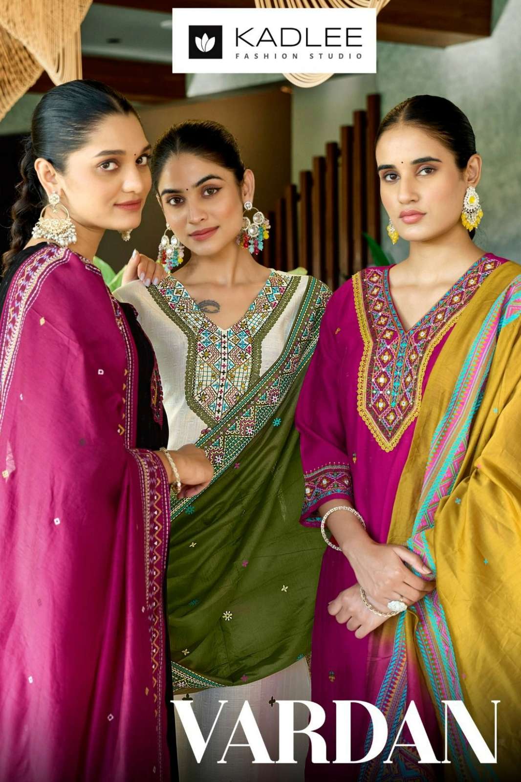 KADLEE Vardan Ready to Wear Viscose Weaving Thread & Handwork Suits