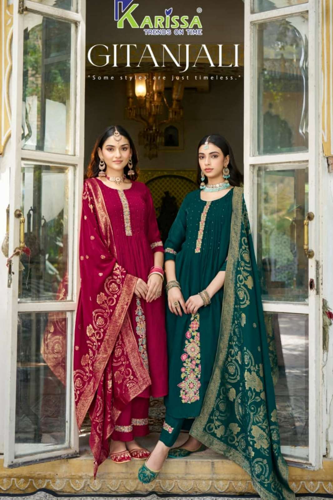Karissa GITANJALI Ready to Wear Premium Viscose Chanderi Embroidered Suit