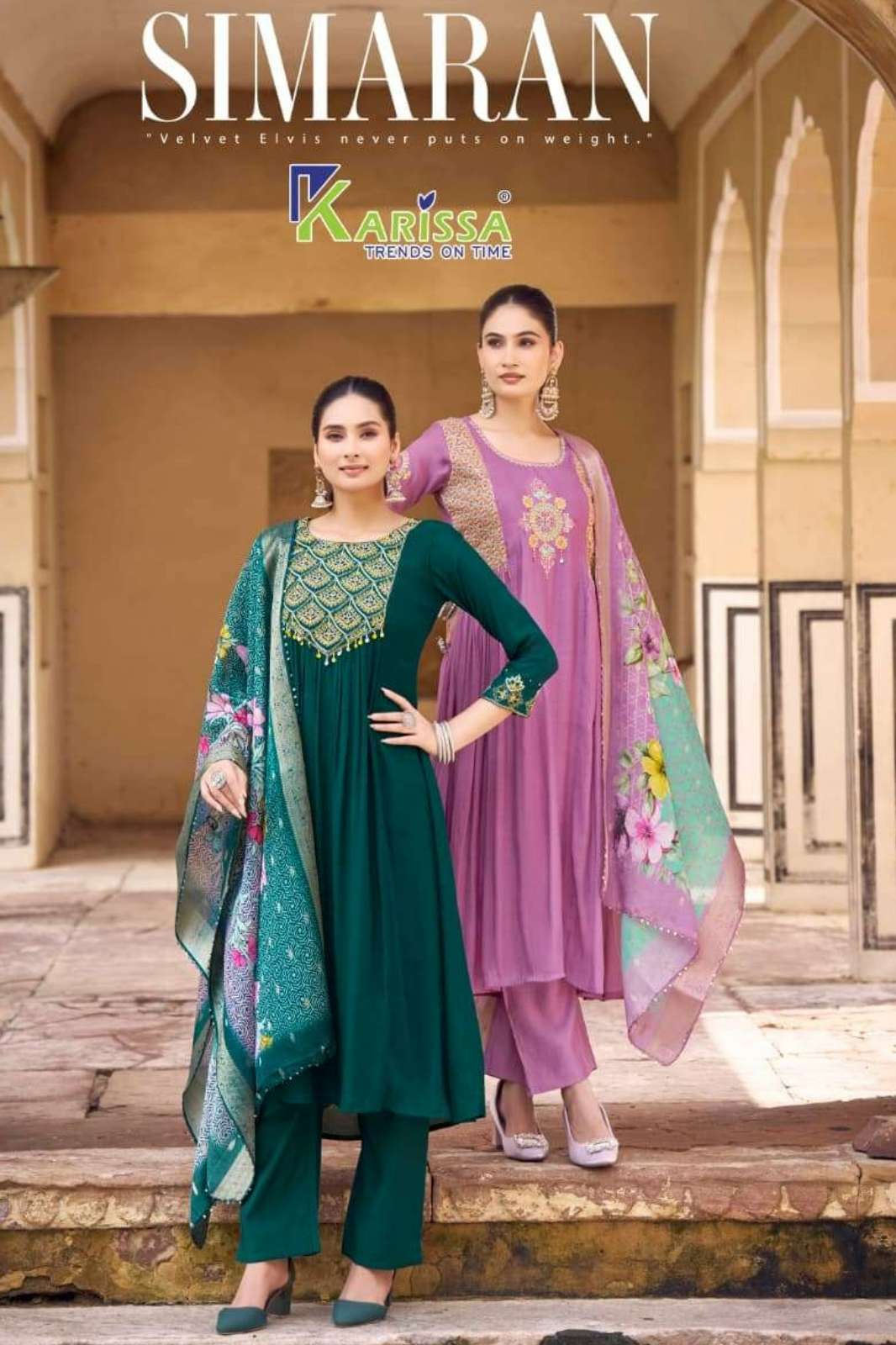 Karissa SIMARAN Ready to Wear Premium Viscose Chanderi Embroidered Suit