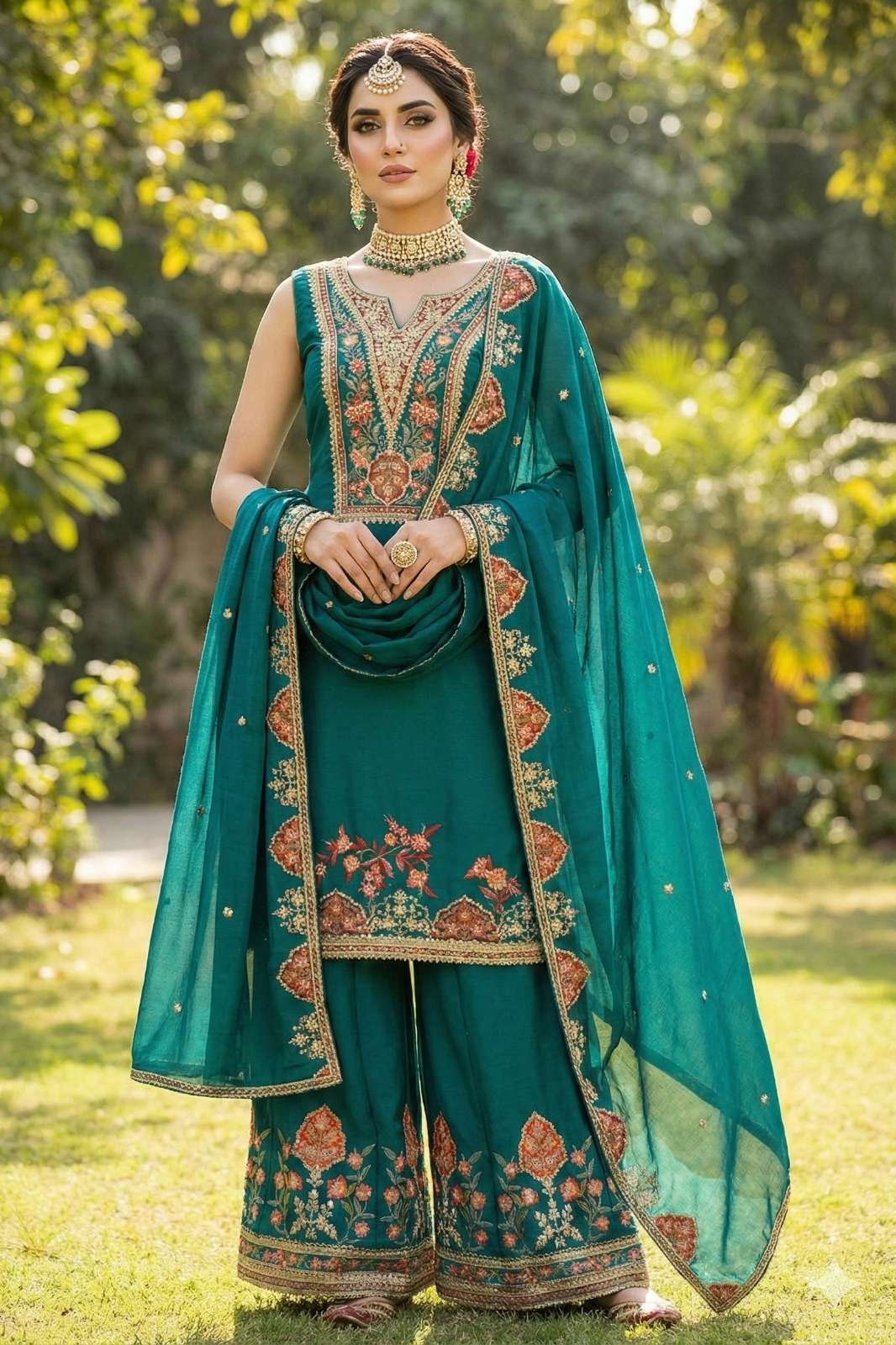 KB Series KB 3304 Ready to Wear Chinon Embroidered & Sequence Work Suit 