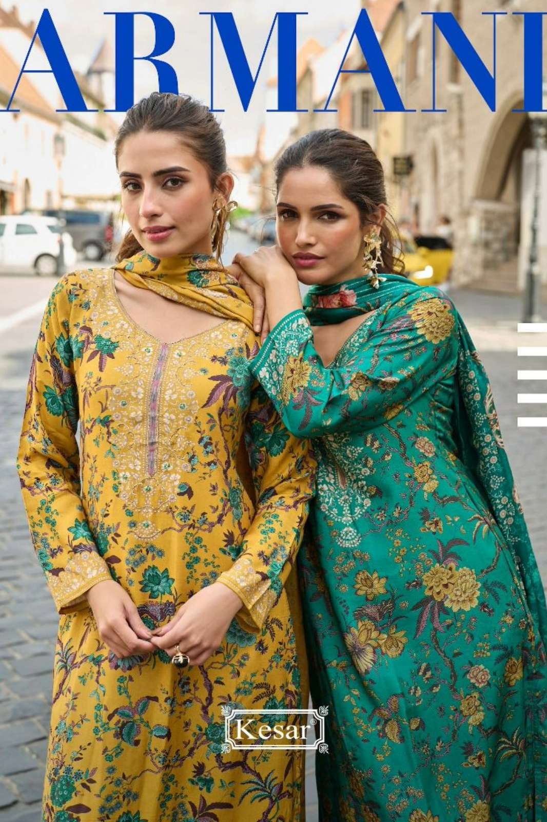 KESAR ARMANI VISCOSE MUSLIN DIGITALLY PRINT & SEQUENCE HANDWORK SUIT 