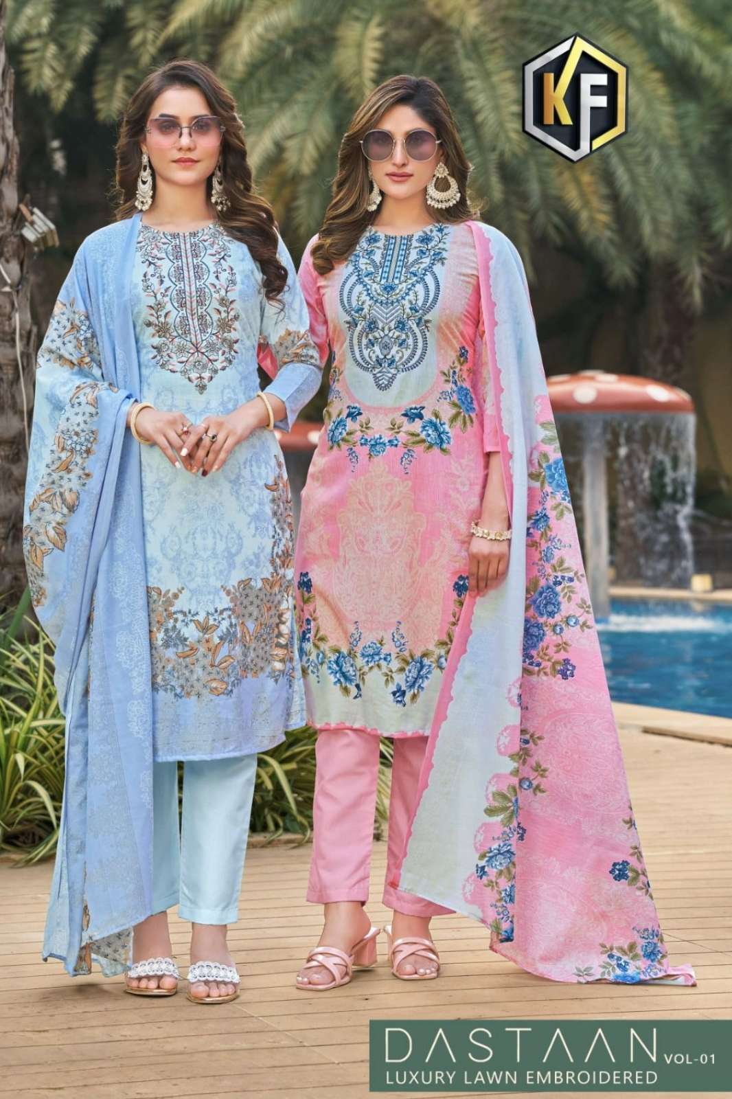 KEVAL FAB DASTAAN VOL 1 BEAUTIFUL LAWN EMBROIDERED PAKISTANI SUIT