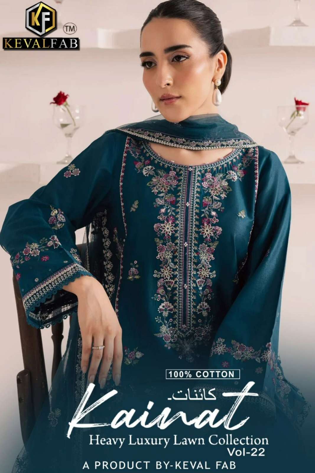 KEVAL FAB KAINAT VOL 22 Beautiful Printed Pure Cotton Pakistani Suit