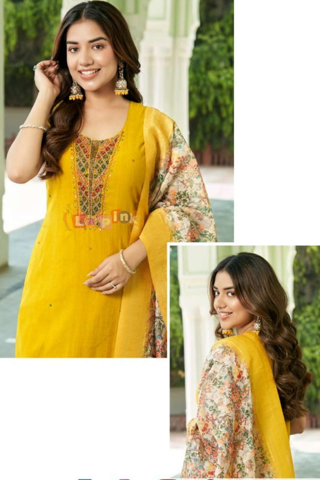 Lapink Chanderi Fancy Straight Suit with Pant & jacquard Dupatta