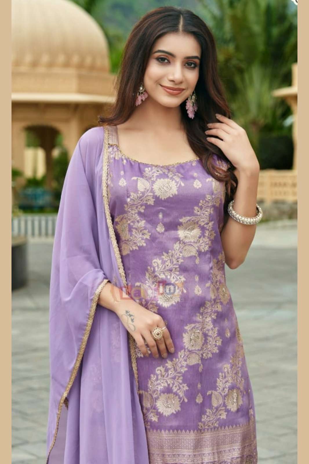 Lapink Jacquard Fancy Designer Sharara Set with Dupatta