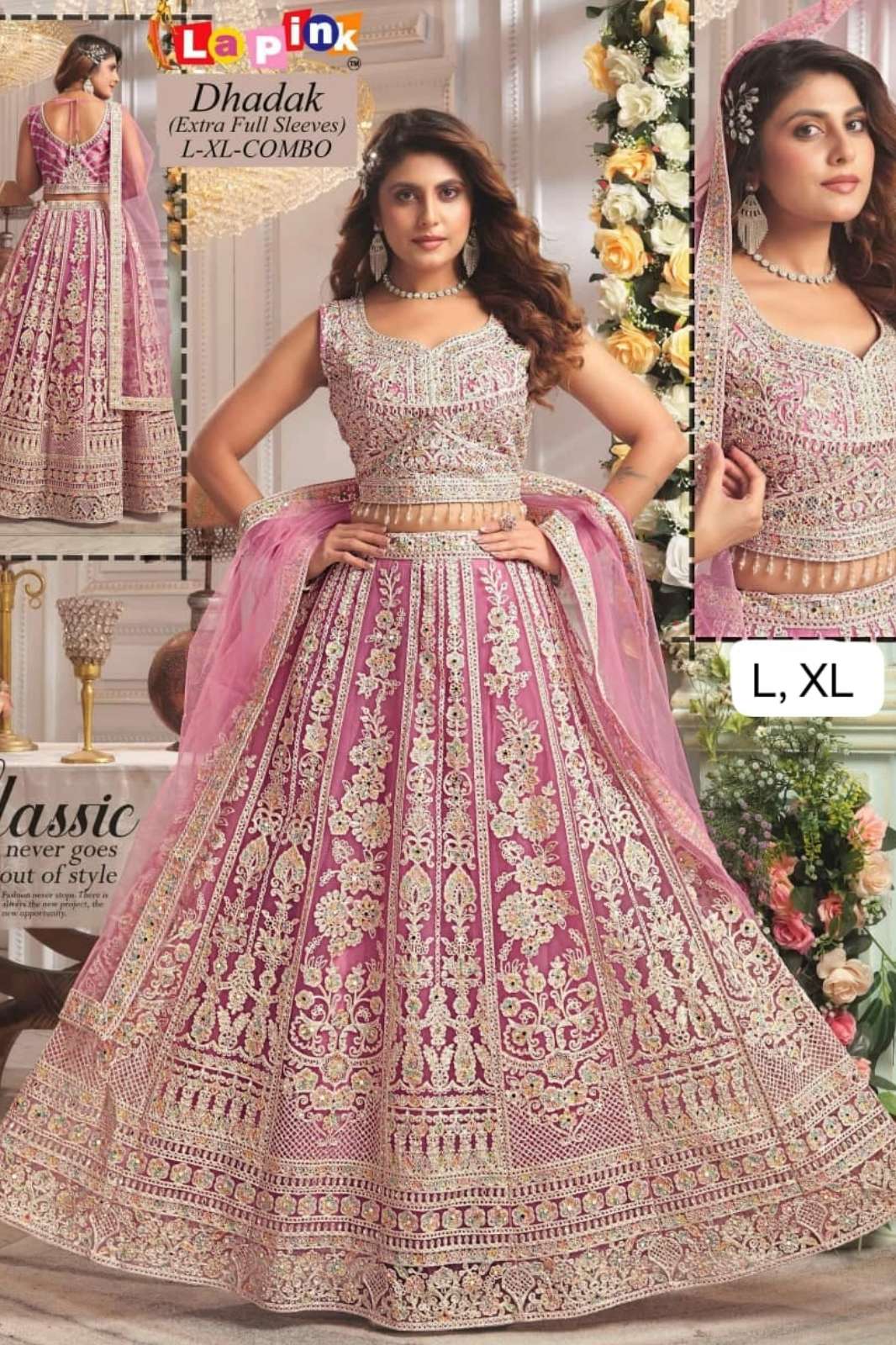 Lapink Net Designer Fancy Lehenga Set with Net Dupatta