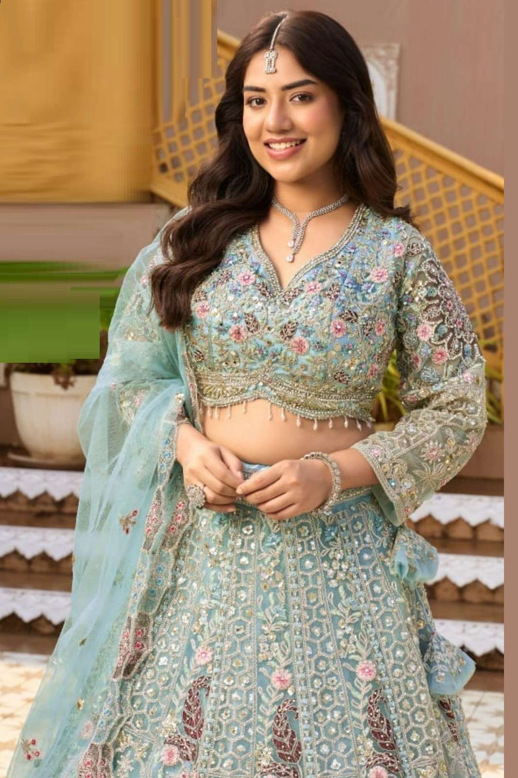 Lapink  Net Designer Party Wear Lehenga Set with Net Dupatta