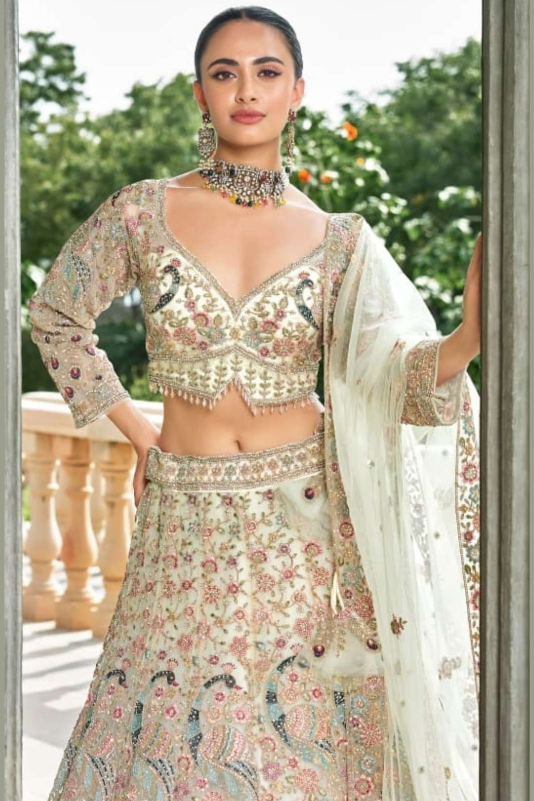 Lapink  Net Designer Peacock Themes Lehenga Set with Dupatta