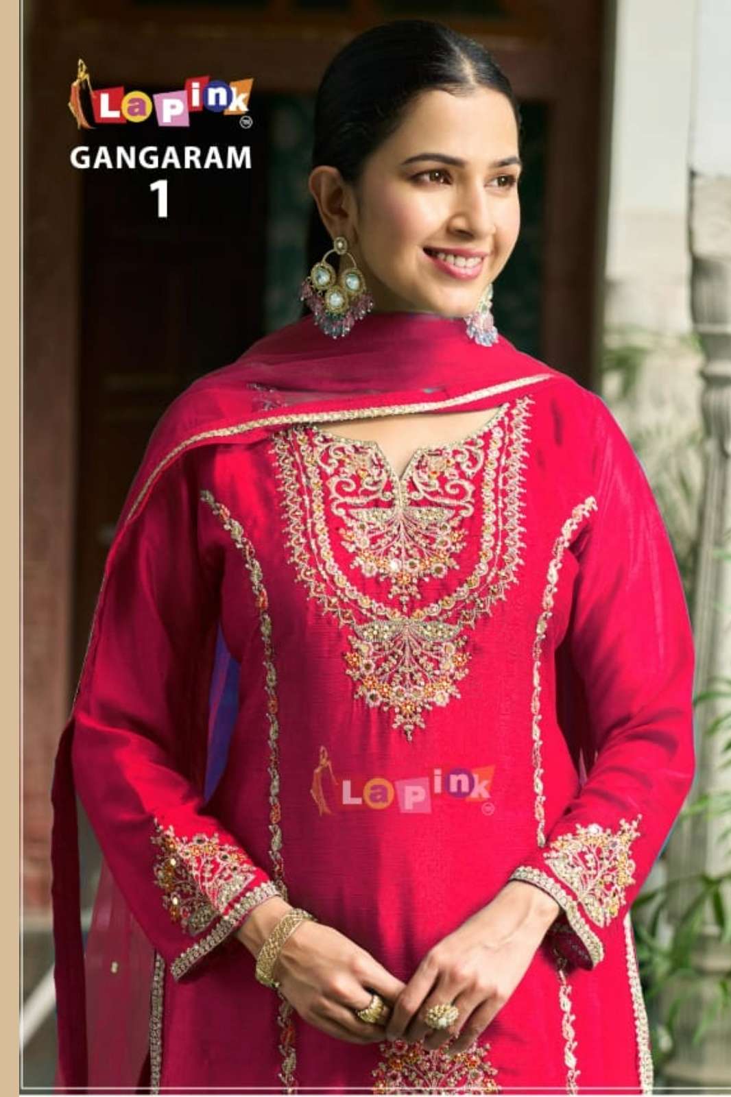 Lapink Party Wear Silk Fancy Sharara Set with Net Dupatta