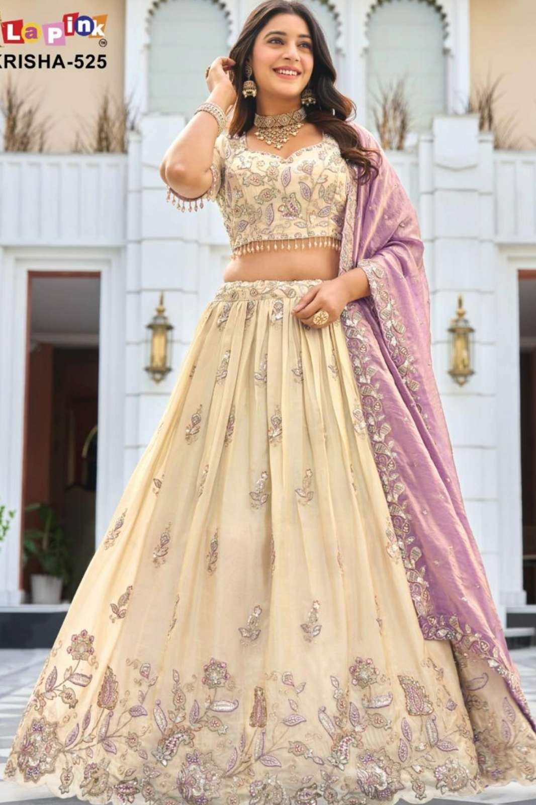 Lapink Shimmer Designer Lehenga Set with Contact Dupatta