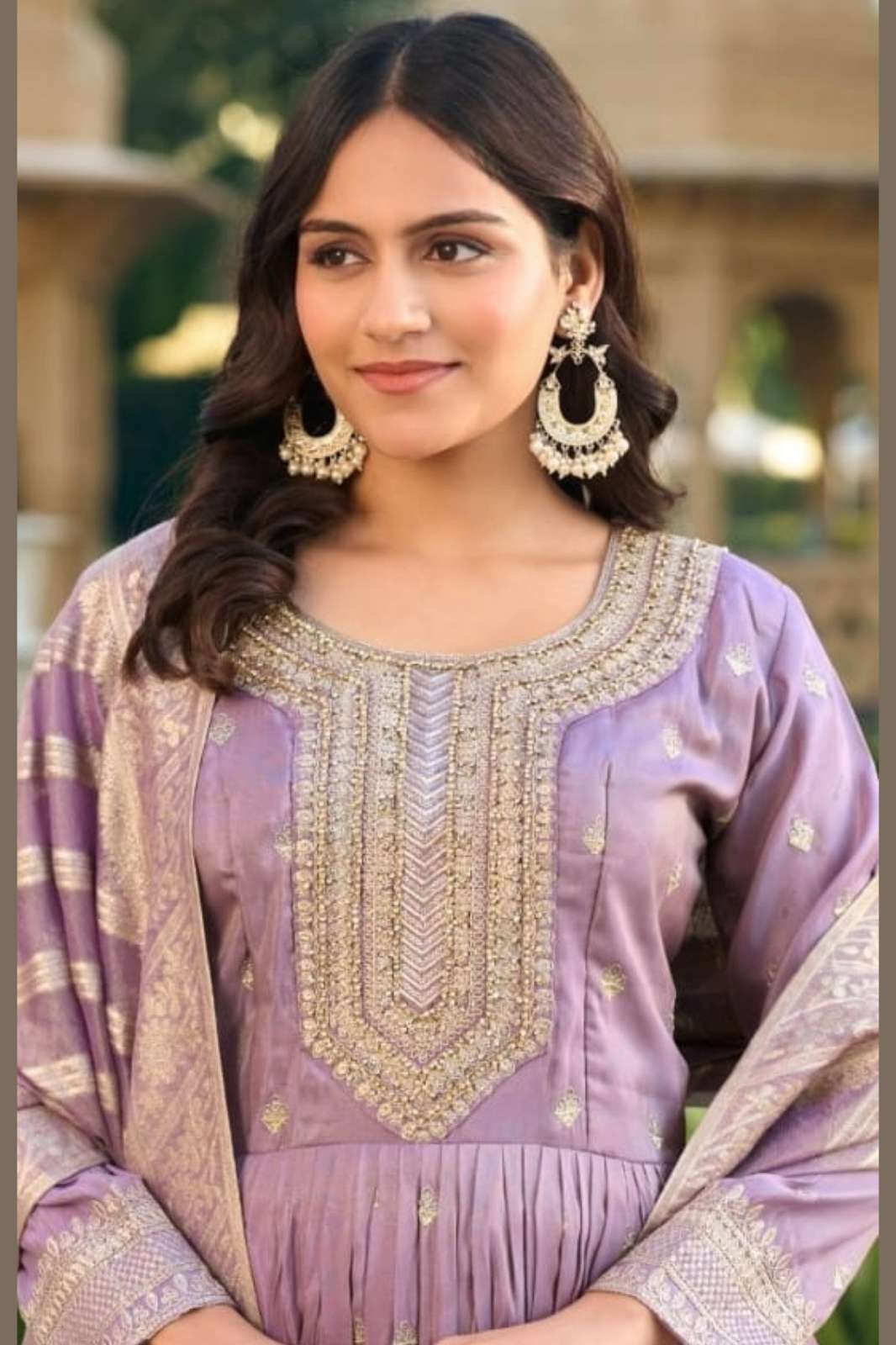 Lapink Shimmer Fancy One Piece Gown with Jacquard Dupatta