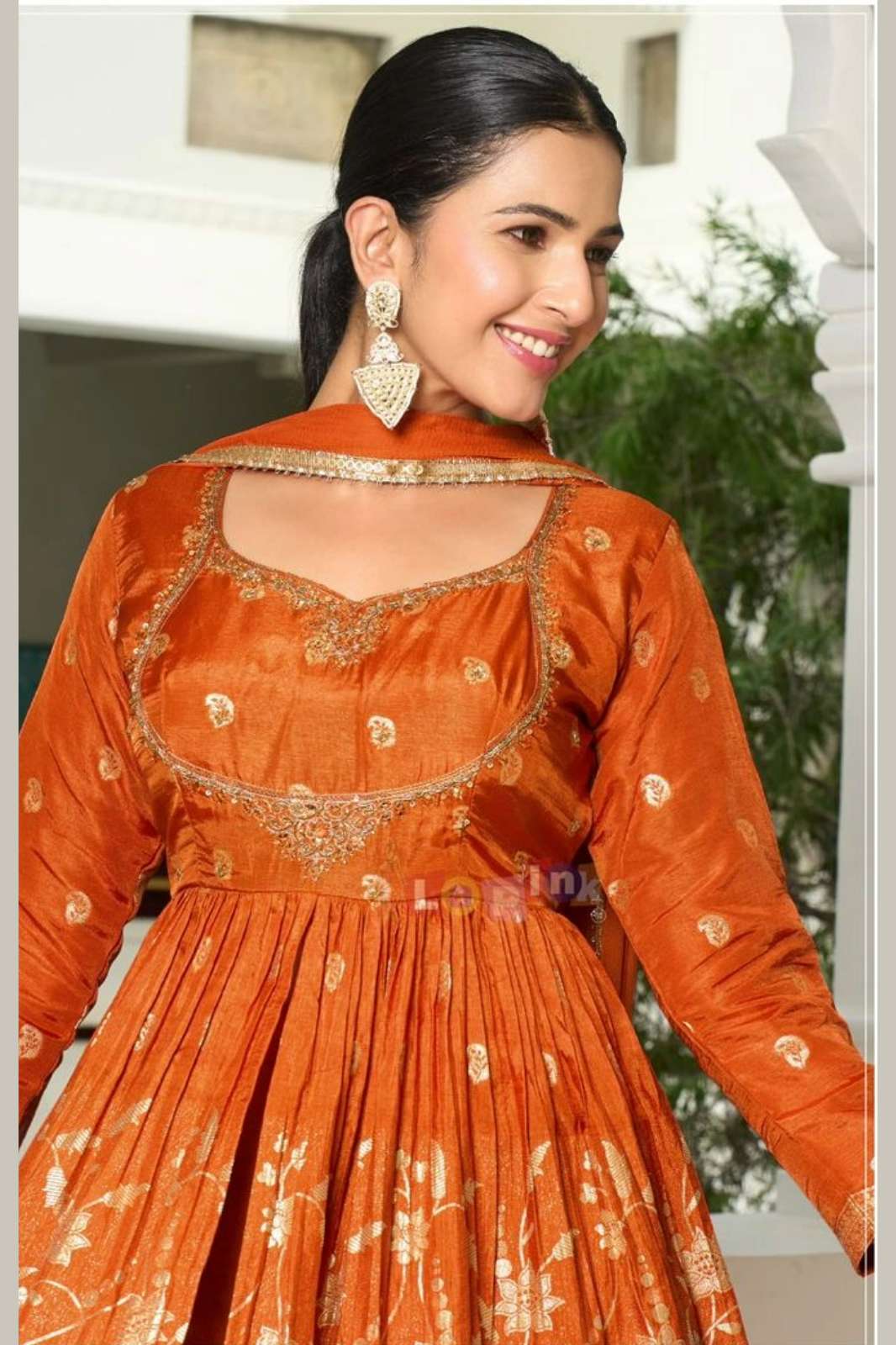 Lapink Shimmer Fancy Printed Peplum with Palazzo & Dupatta