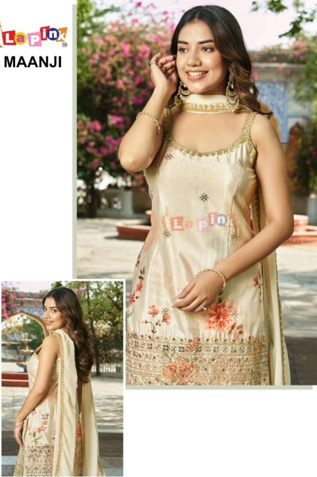 Lapink Silk Designer Fancy Printed Sharara Set & Dupatta