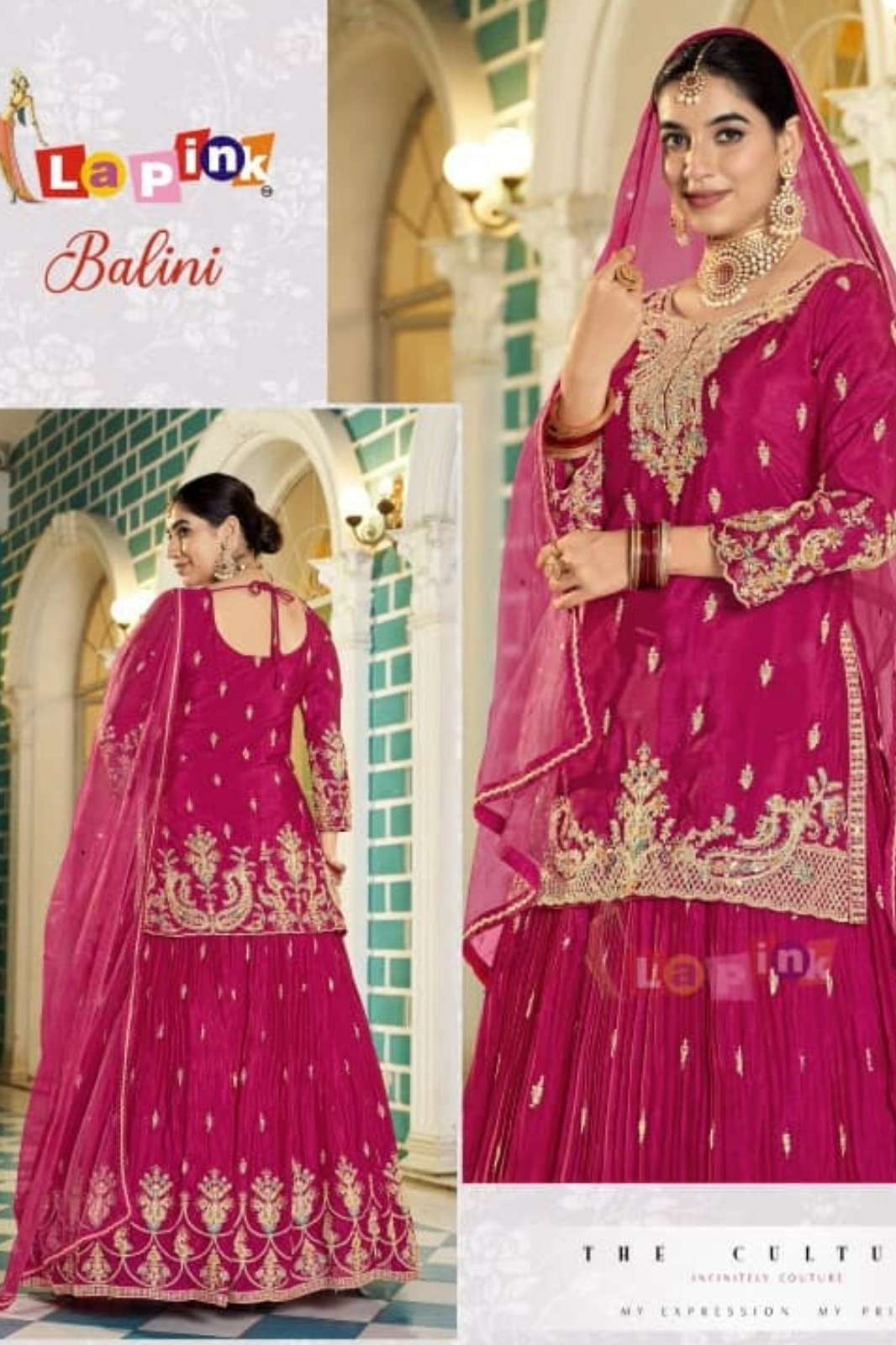 Lapink Silk Designer Fancy Suit with Skirt and Net Dupatta 