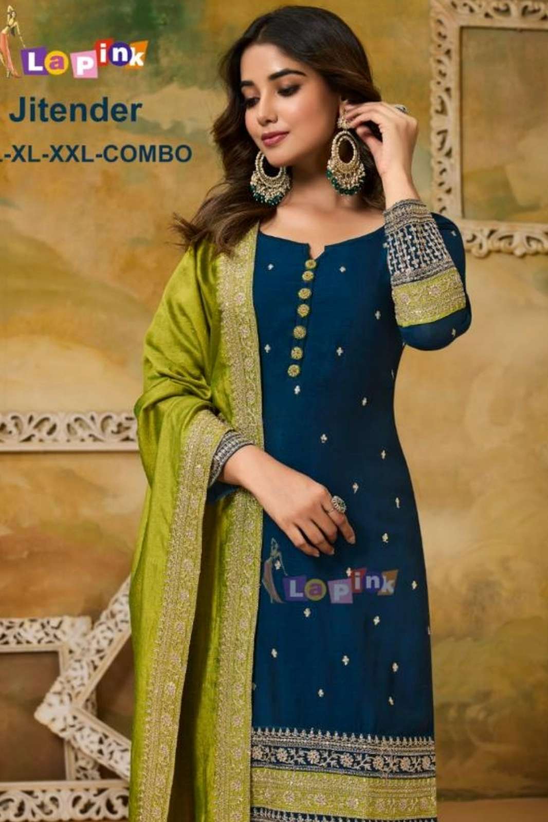 Lapink Silk Fancy Straight Suit with Pant & Dupatta