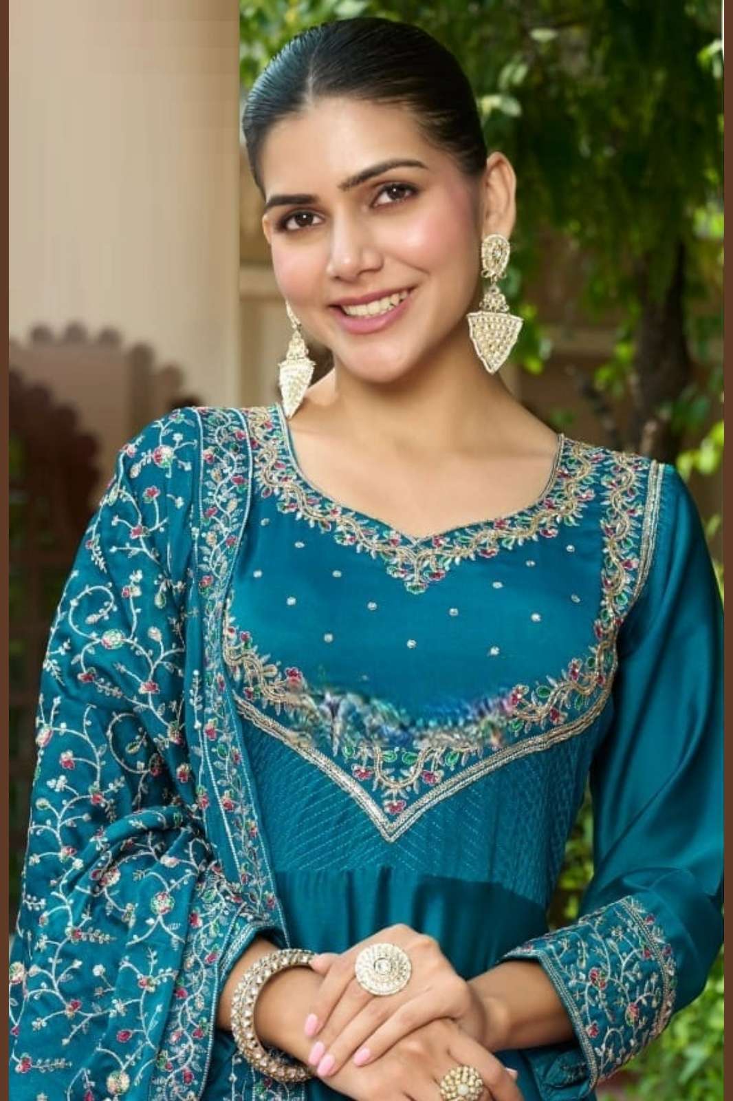 Lapink Viscose One Piece Gown with Fancy Dupatta