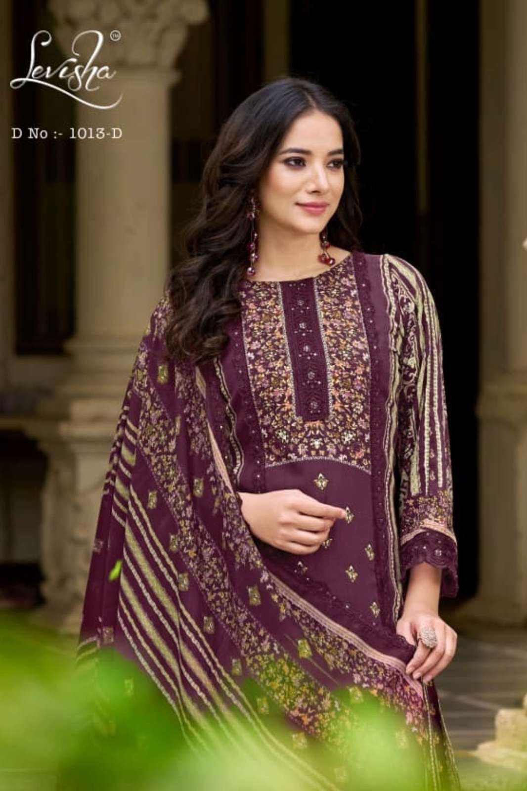 LEVISHA BAGH 3 PCS RAYON DIGITAL PRINT DESIGNER SUIT SET WITH PATCH WORK