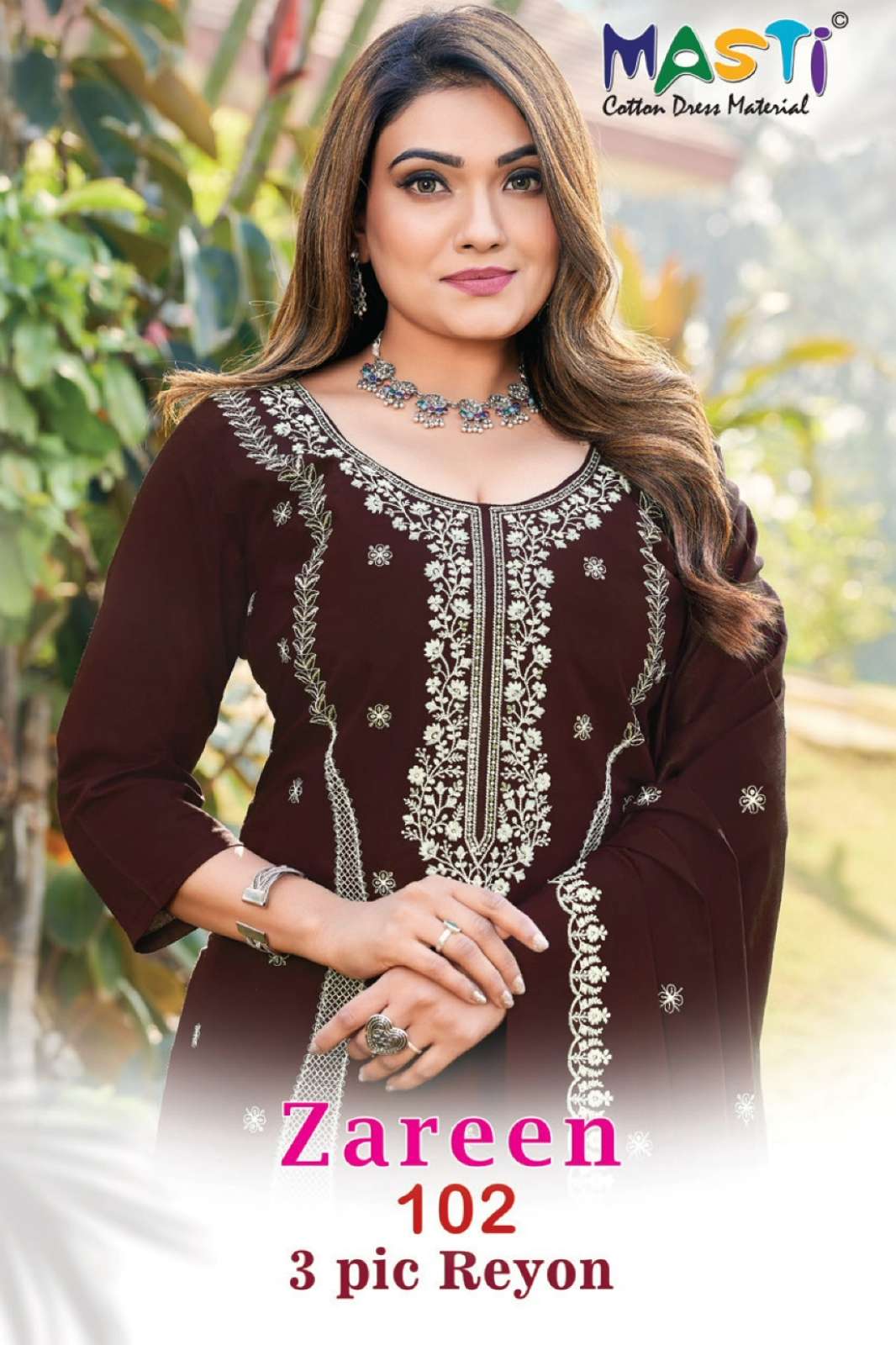 MASTI ZAREEN 102 Rayon Fabric Beautiful Work Pakistani Suit 