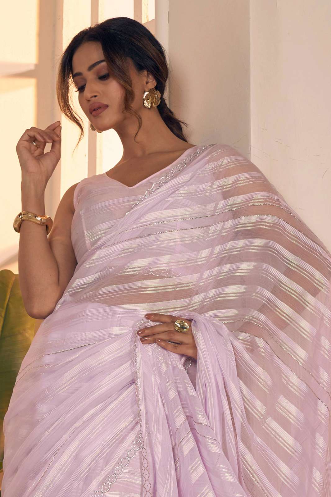 Mehek 1349 COLOURS Striped Georgette Designer Party Saree 