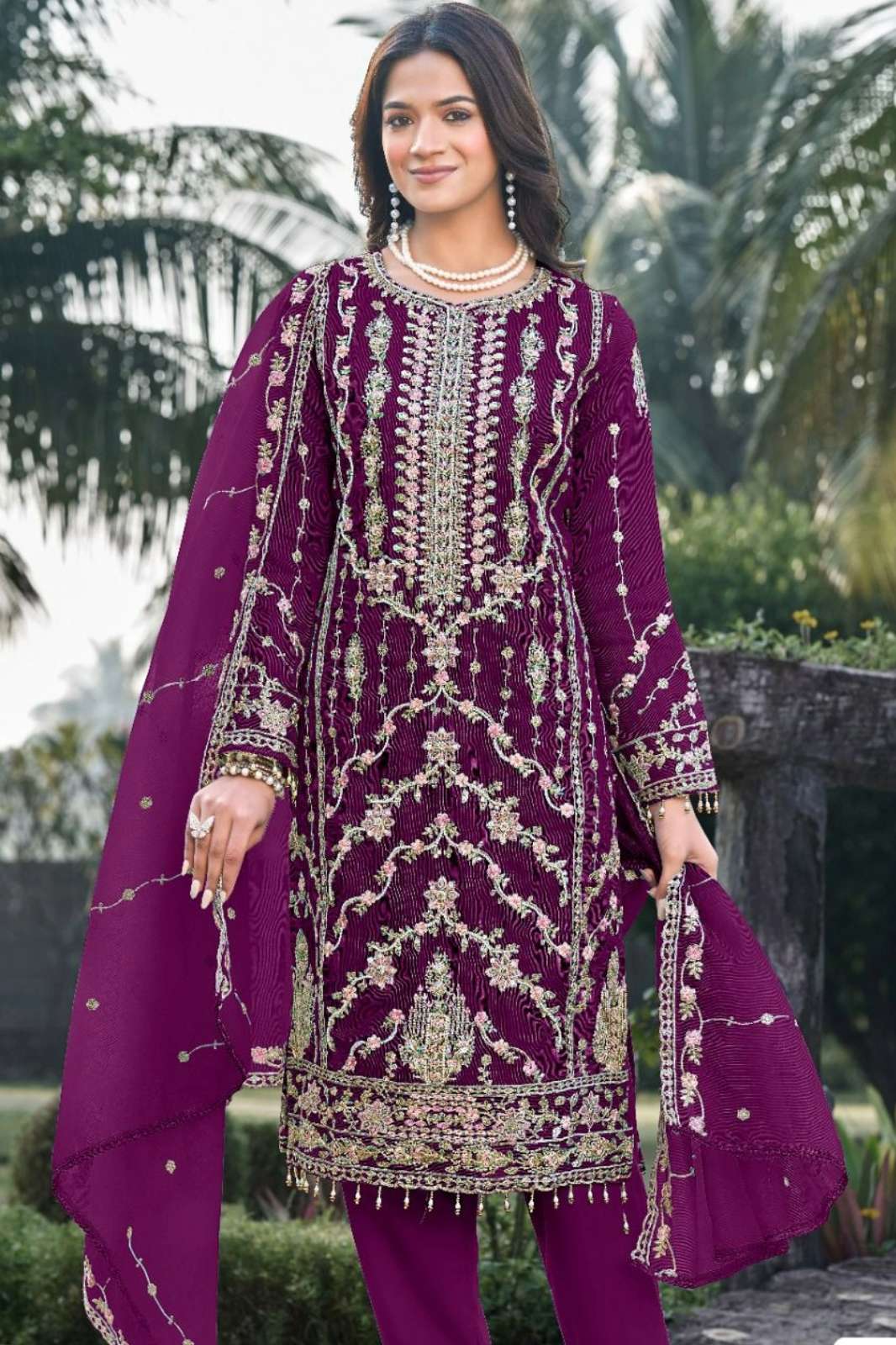 Motifz 5202 Georgette Pakistani Suit with Embroidery & Khatli Work