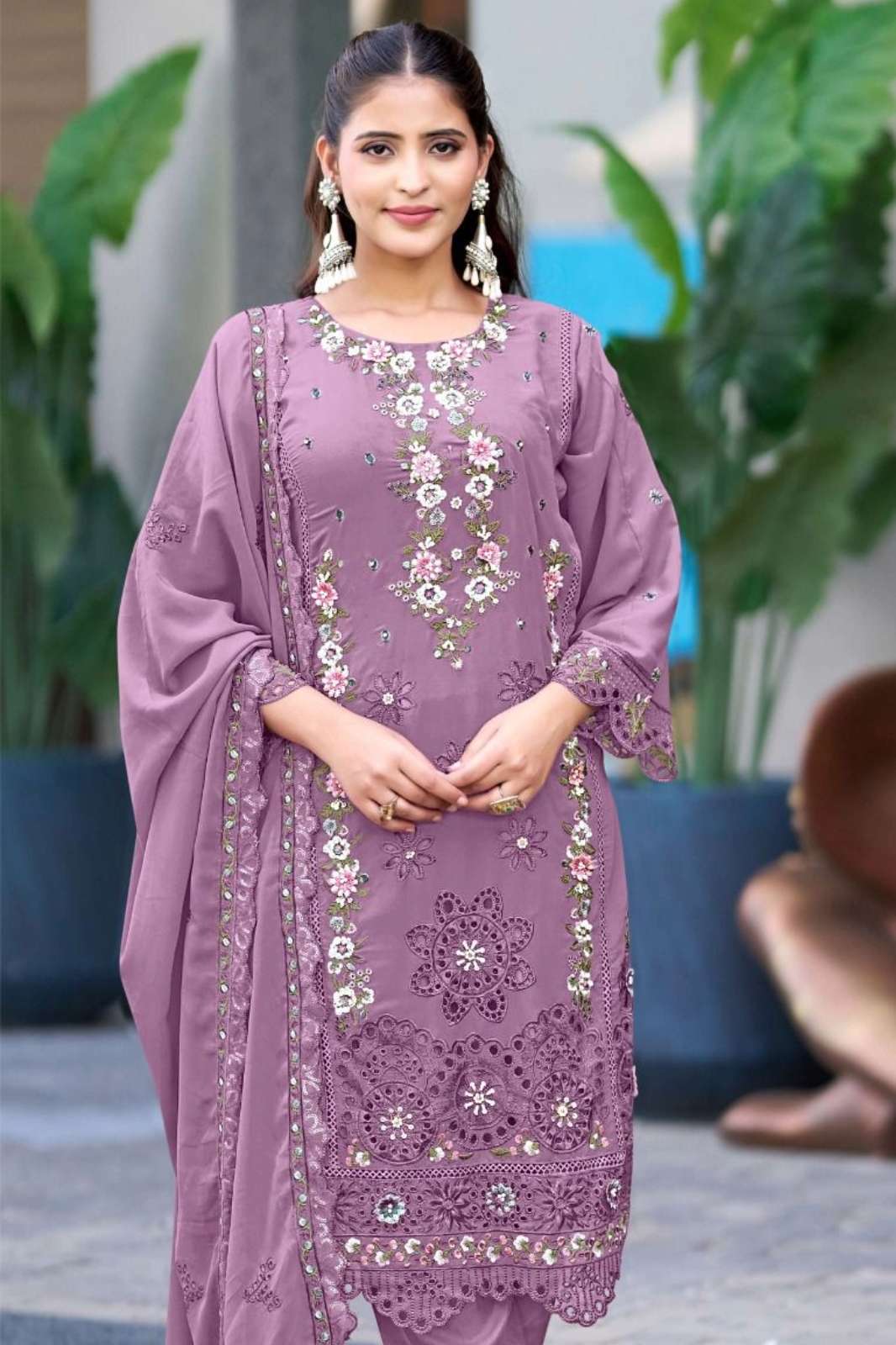 MOTIFZ 5225 KHATLI HAND EMBROIDERED GEORGETTE SUIT FOR FESTIVE WEAR