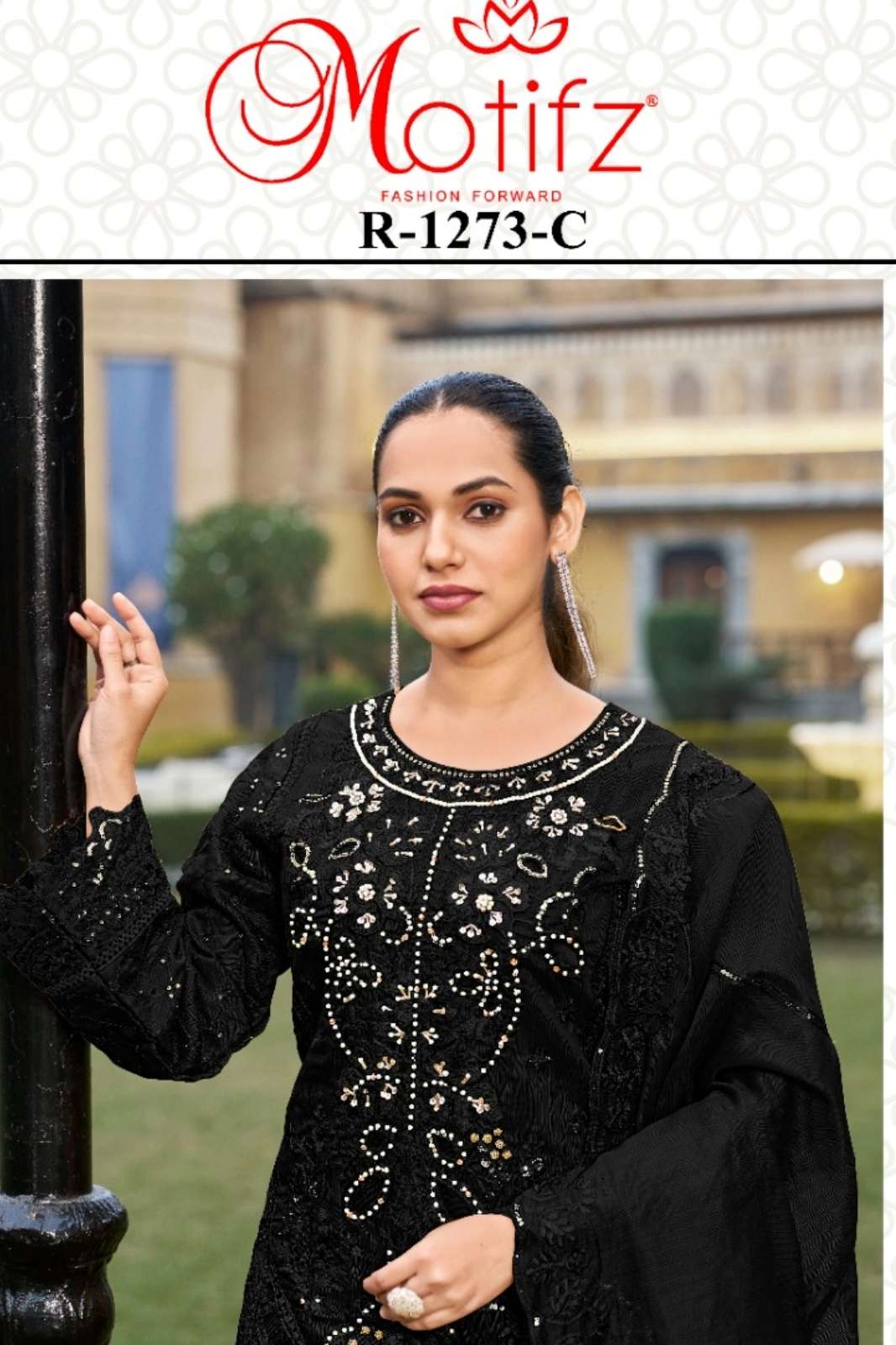 MOTIFZ R 1273 KOTA CHECKS WITH EMBROIDERY AND KHATLI WORK SUIT FOR FESTIVE WEAR