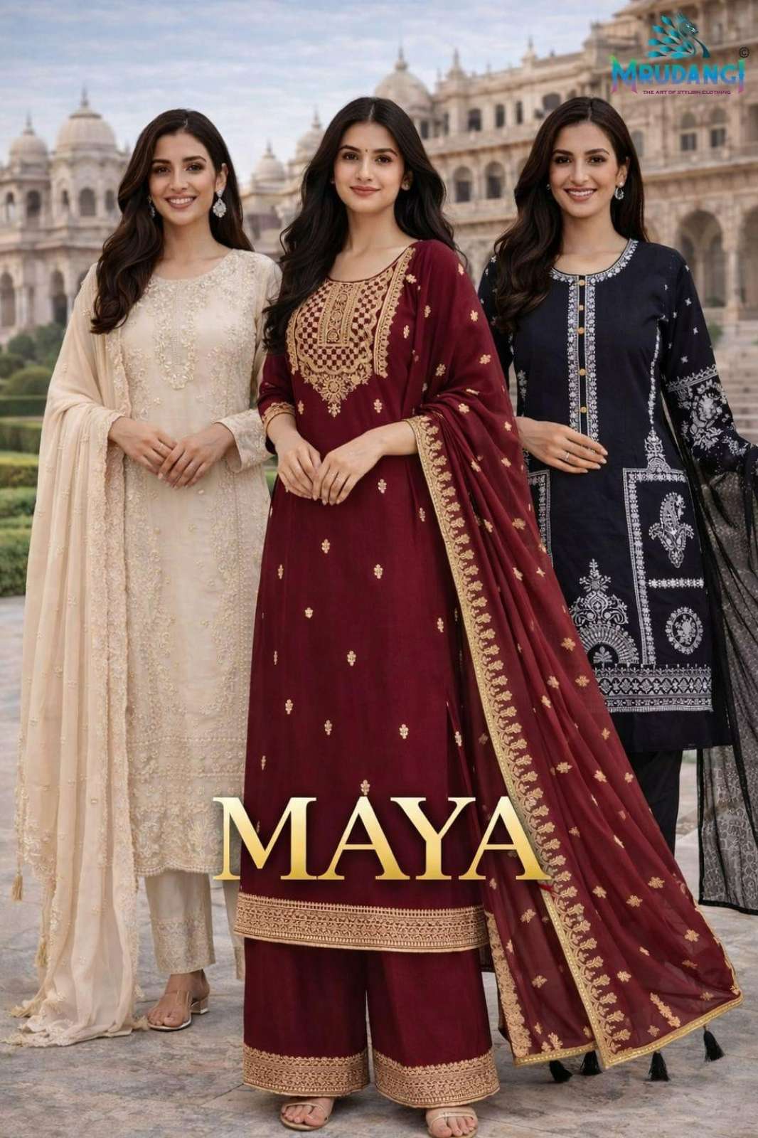 MRUDANGI MAYA READY TO WEAR PREMIUM REAL GEORGETTE EMBROIDERED SUIT 