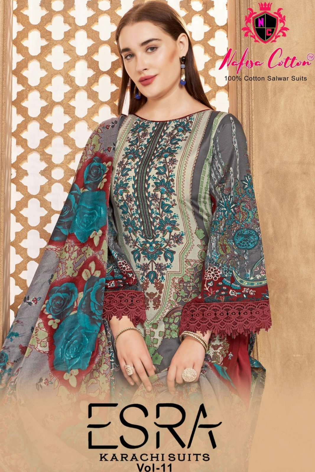 Nafisa Cotton ESRA KARACHI SUITS VOL 11 Pure Cotton Digital Printed Pakistani Suit