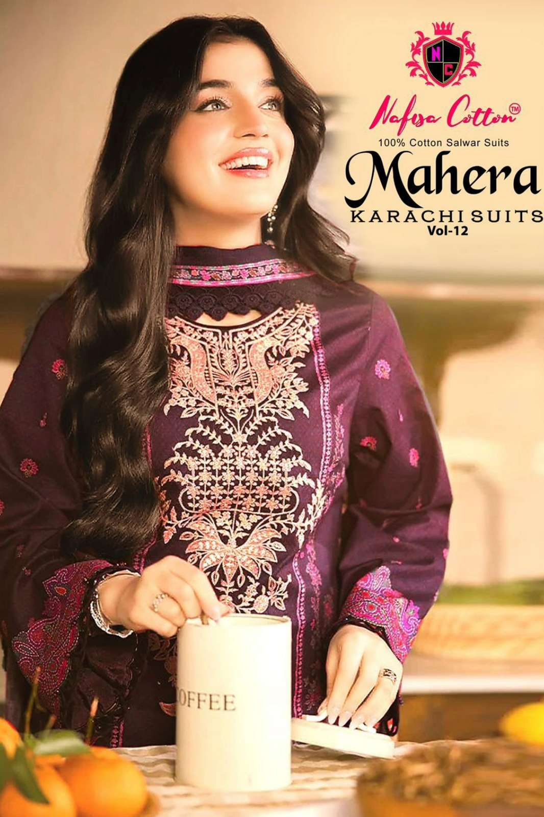 NAFISA COTTON MAHERA  KARACHI SUITS VOL 12 PURE COTTON BEAUTIFUL PRINTED PAKISTANI SUIT